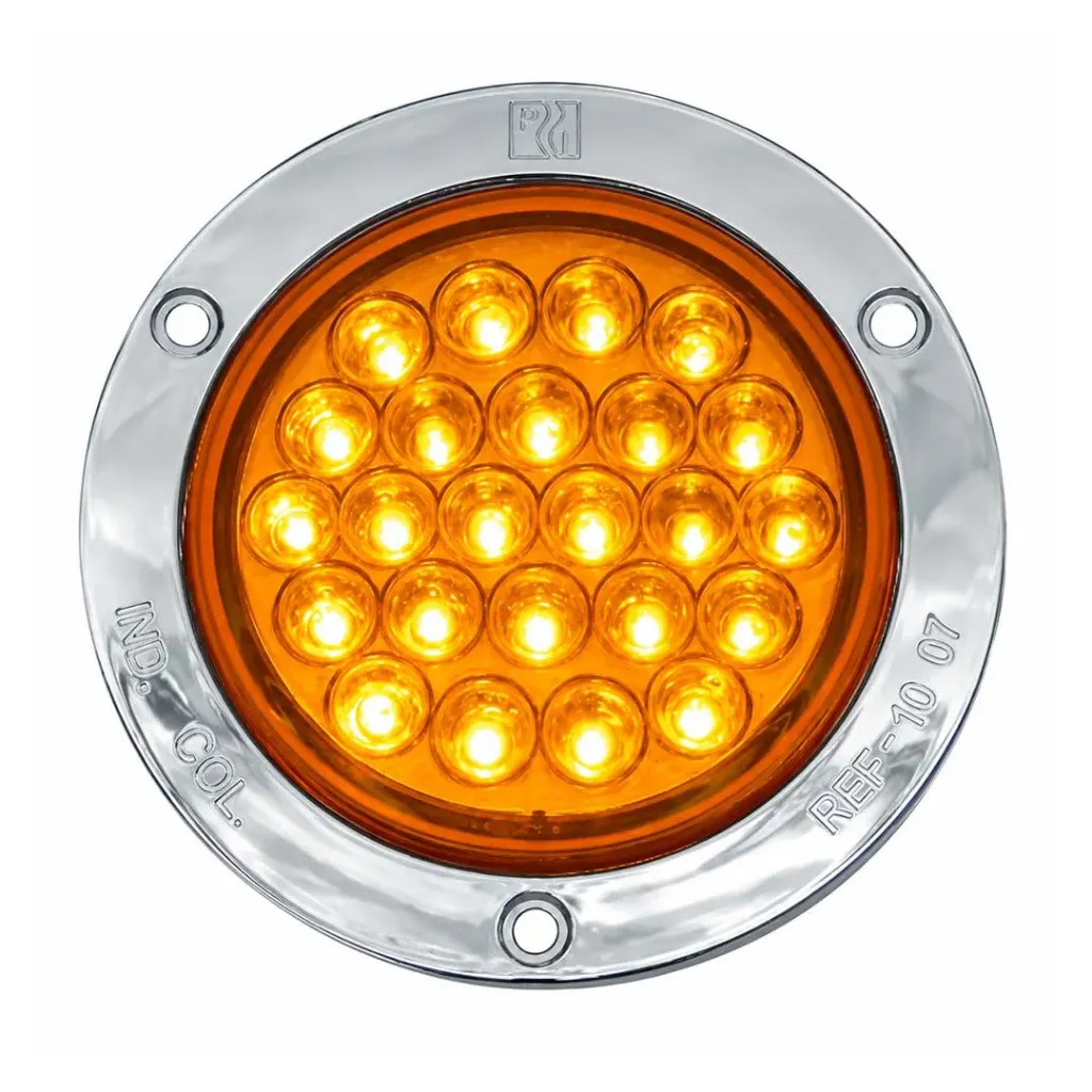 [1007-AP-AM] Stop LED 4" 24 LEDs Multivoltaje – 1007 AP (ÁMBAR)