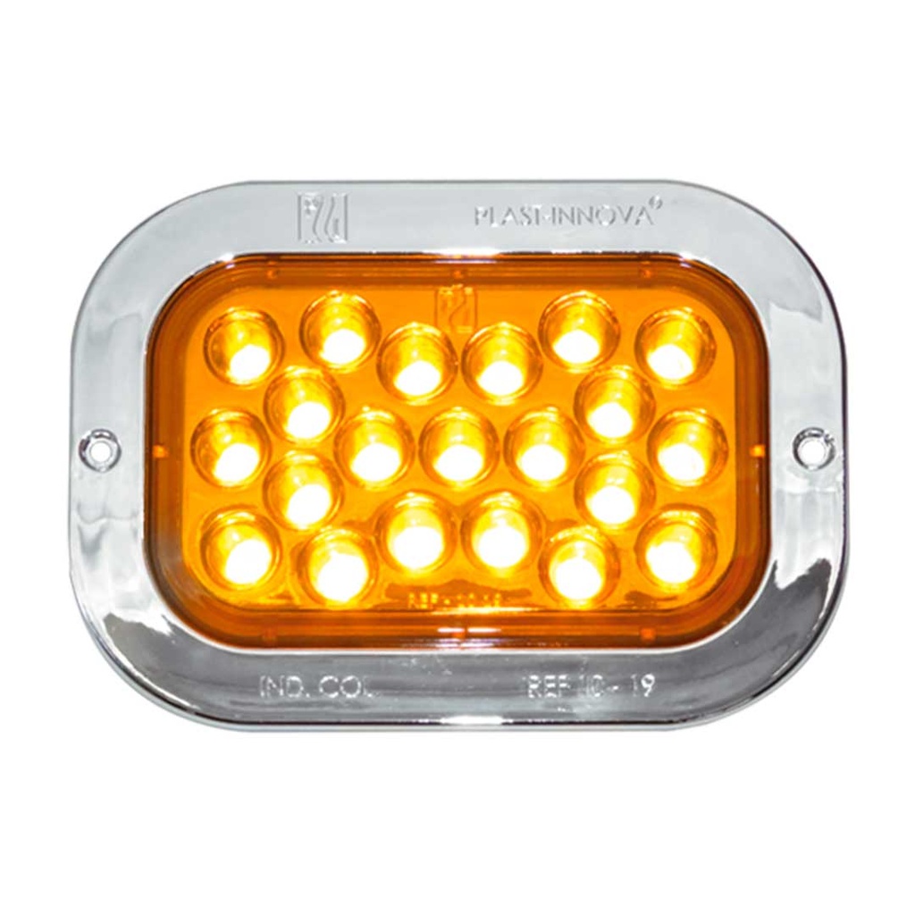 [1019-AP-AM] Stop Rectangular LED 21 LEDs Multivoltaje – 1019AP (ÁMBAR)