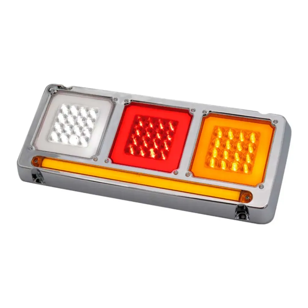 Stop Triple Halo Cuadrado con Regleta LED 162 LEDs Multivoltaje – 1040STR
