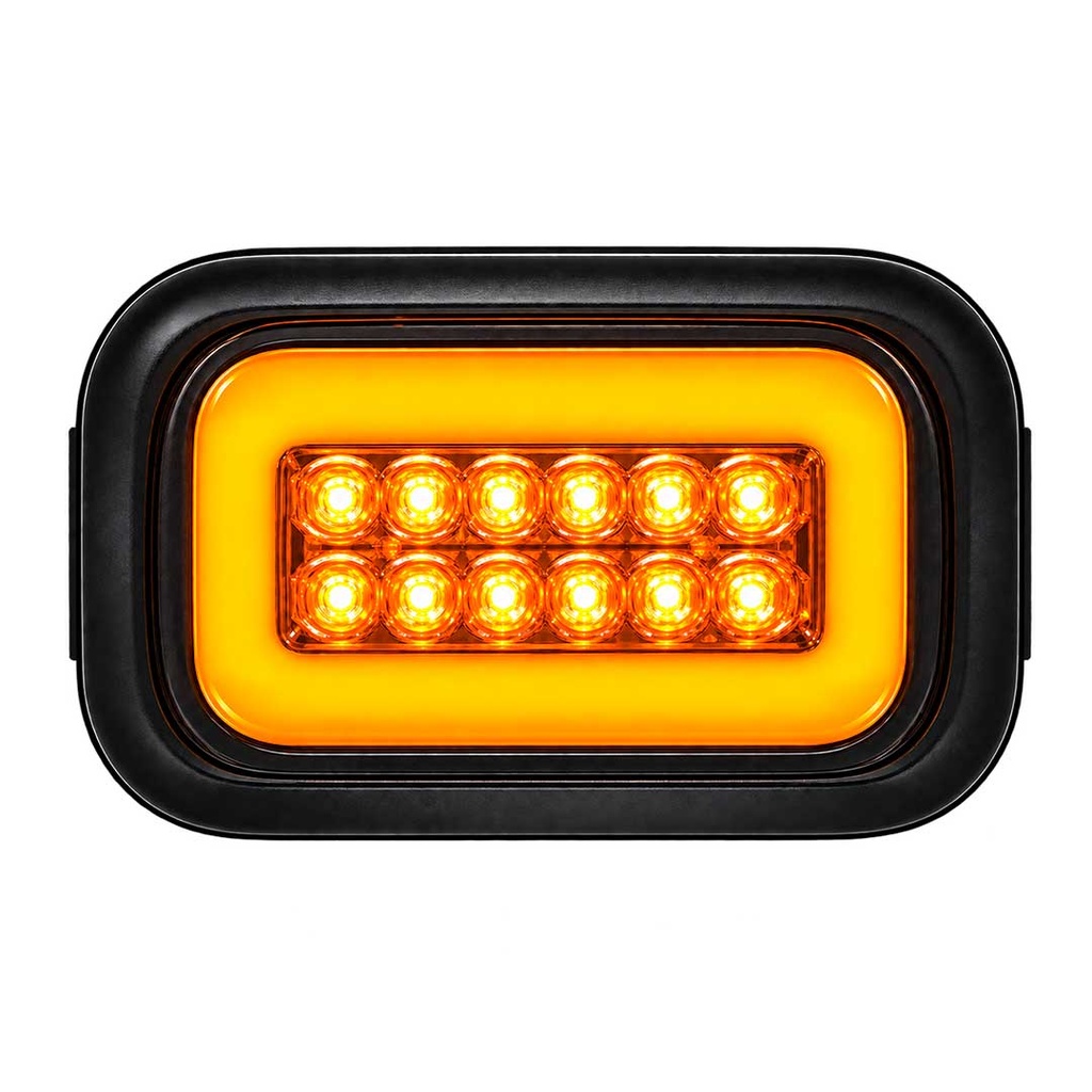 Stop Halo Rectangular LED 36 LEDs Multivoltaje con Empaque – 1042E