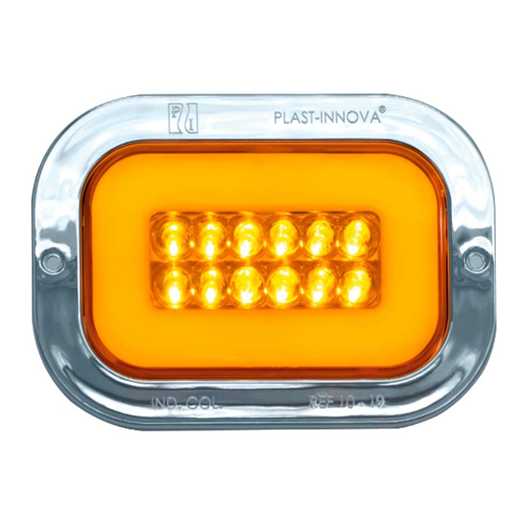 Stop Halo Rectangular LED 36 LEDs Multivoltaje con Aro Plástico Cromado – 1042AP